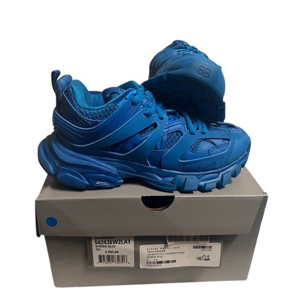 Balenciaga Track Trainers Low Top Platform Sneakers Blue US 5 WMNS - Picture 7 of 10